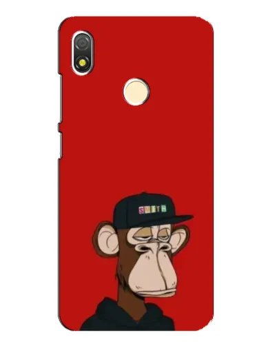 Чехол для TECNO POP 3 с картинкой «Bored Ape — красный фон»