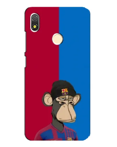 Чехол для TECNO POP 3 с картинкой «Bored Ape — фанат Барсы»