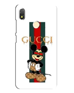 Чехол для TECNO POP 3 с картинкой «Микки Маус Gucci — полосы»