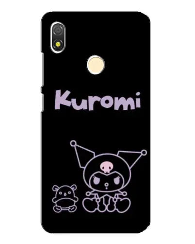 Чехол для TECNO POP 3 с картинкой «Kuromi — черный минимализм»
