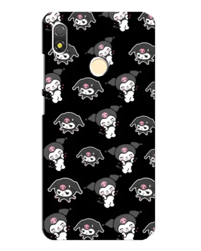 Чехол для TECNO POP 3 с картинкой «Черный паттерн Kuromi»