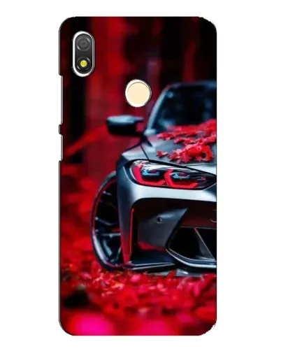 Чехол для TECNO POP 3 с картинкой «Спортивная BMW и цветы»