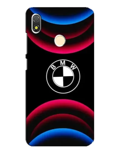 Чехол для TECNO POP 3 с картинкой «Логотип BMW и неоновые дуги»