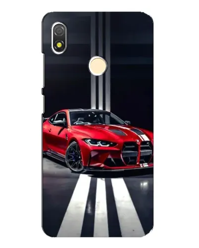 Чехол для TECNO POP 3 с картинкой «Красная BMW на дороге»
