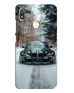 Чехол для TECNO POP 3 с картинкой «BMW в зимнем лесу»