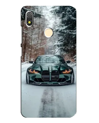 Чехол для TECNO POP 3 с картинкой «BMW в зимнем лесу»