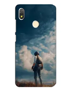 Чехол для TECNO POP 3 с картинкой «Герой PUBG на скале»