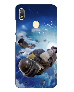 Чехол для TECNO POP 3 с картинкой «Десант PUBG — прыжок»