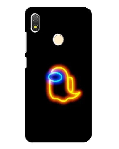 Чехол для TECNO POP 3 с картинкой «Among Us неоновое сияние»