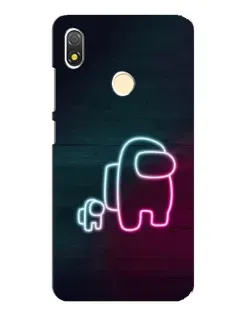 Чехол для TECNO POP 3 с картинкой «Among Us неон-арт»