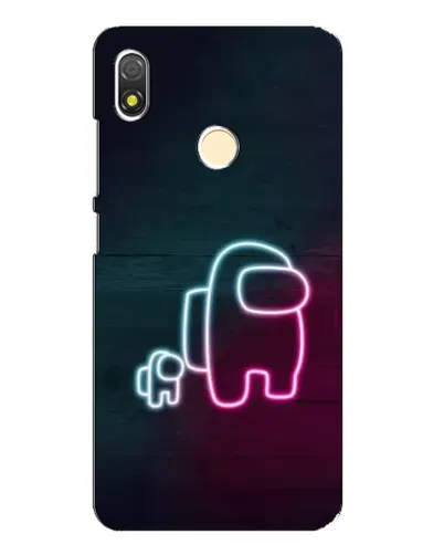 Чехол для TECNO POP 3 с картинкой «Among Us неон-арт»