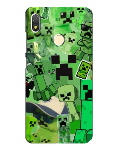 Чехол для TECNO POP 3 с картинкой «Криперы Minecraft»