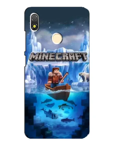 Чехол для TECNO POP 3 с картинкой «Minecraft ледяной мир»
