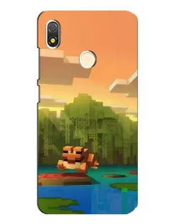 Чехол для TECNO POP 3 с картинкой «Майнкрафт закат солнца»