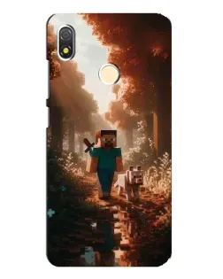 Чехол для TECNO POP 3 с картинкой «Стив в лесу»