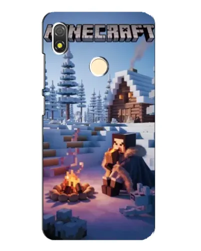 Чехол для TECNO POP 3 с картинкой «Зимний Minecraft»