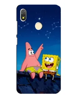 Чехол для TECNO POP 3 с картинкой «Губка Боб и Патрик ночью»