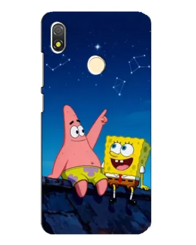 Чехол для TECNO POP 3 с картинкой «Губка Боб и Патрик ночью»