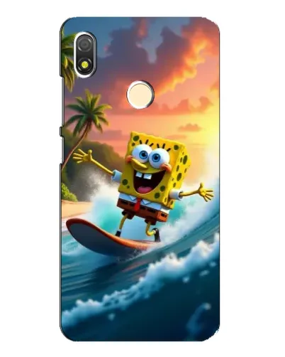 Чехол для TECNO POP 3 с картинкой «Губка Боб серфингист»