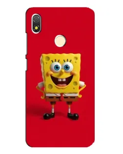 Чехол для TECNO POP 3 с картинкой «Спанч Боб на красном»