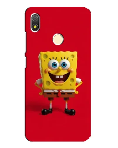Чехол для TECNO POP 3 с картинкой «Спанч Боб на красном»