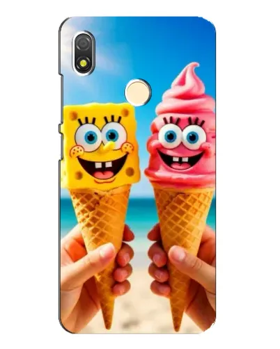 Чехол для TECNO POP 3 с картинкой «Спанч Боб мороженое»