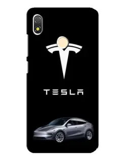 Чехол для TECNO POP 3 с картинкой «Tesla Model Y»
