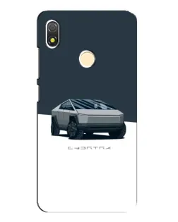Чехол для TECNO POP 3 с картинкой «Серебристый Cybertruck Tesla»