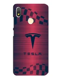 Чехол для TECNO POP 3 с картинкой «Тесла красный карбон»