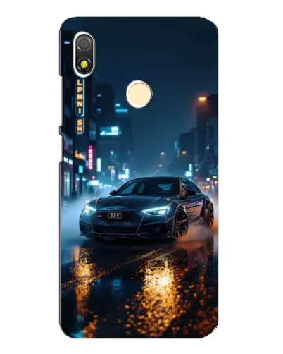 Чехол для TECNO POP 3 с картинкой «Ночной город и Audi»
