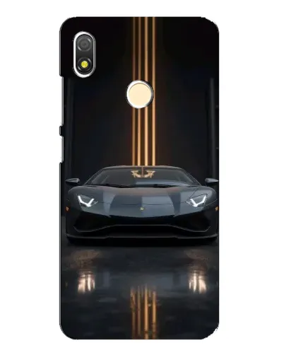 Чехол для TECNO POP 3 с картинкой «Lamborghini золотые линии»