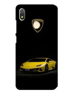 Чехол для TECNO POP 3 с картинкой «Lamborghini желтый акцент»