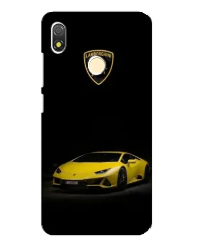 Чехол для TECNO POP 3 с картинкой «Lamborghini желтый акцент»