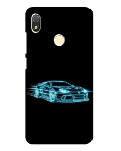 Чехол для TECNO POP 3 с картинкой «Неоновый контур Lamborghini»