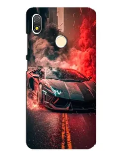 Чехол для TECNO POP 3 с картинкой «Lamborghini красный дым»