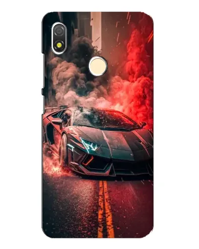 Чехол для TECNO POP 3 с картинкой «Lamborghini красный дым»