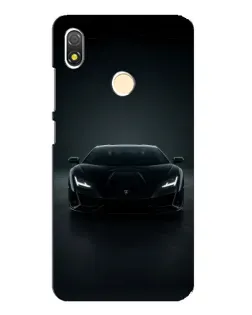 Чехол для TECNO POP 3 с картинкой «Черный Lamborghini Aventador»