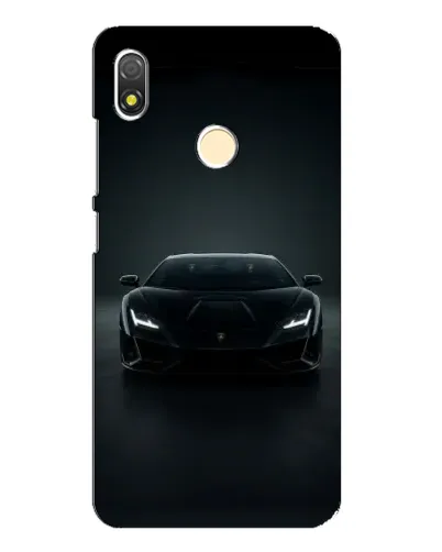 Чехол для TECNO POP 3 с картинкой «Черный Lamborghini Aventador»