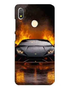 Чехол для TECNO POP 3 с картинкой «Lamborghini в огне»