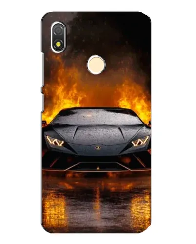 Чехол для TECNO POP 3 с картинкой «Lamborghini в огне»