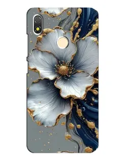 Чехол для TECNO POP 3 с картинкой «Белый цветок и золотой флюид»