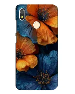 Чехол для TECNO POP 3 с картинкой «Яркая сине-оранжевая флора»