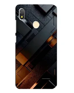 Чехол для TECNO POP 3 с картинкой «Черные геометрические блоки»