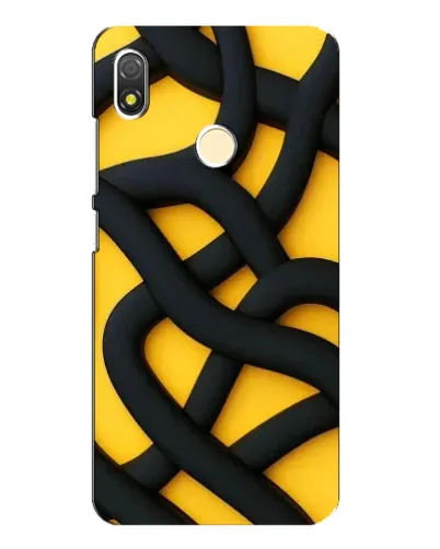 Чехол для TECNO POP 3 с картинкой «Черное желтое переплетение» Чехол для TECNO POP 3 с картинкой «Черное желтое переплетение»