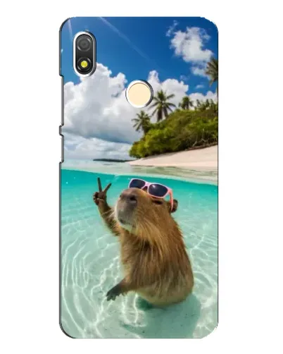 Чехол для TECNO POP 3 с картинкой «Капибара на море» Чехол для TECNO POP 3 с картинкой «Капибара на море»