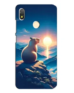 Чехол для TECNO POP 3 с картинкой «Закат солнца с капибарой»