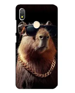 Чехол для TECNO POP 3 с картинкой «Капибара золотая цепь»