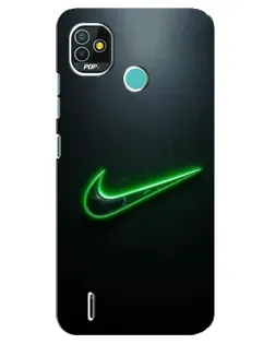 Чохол для TECNO Pop 4 LTE з картинкою «Неоновий контур Nike»