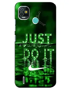 Чохол для TECNO Pop 4 LTE з картинкою «Зелений неоновий Nike»