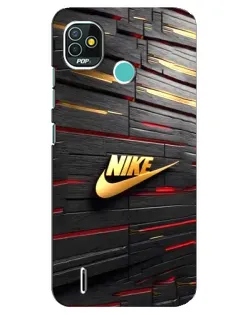 Чохол для TECNO Pop 4 LTE з картинкою «Золотий Nike на металі»